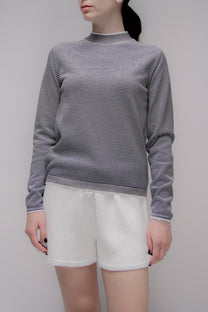 Maglione girocollo a righe in cotone Pima