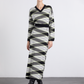 Gonna lunga in maglia a fantasia geometrica