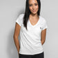 T-shirt bianca antimacchia con scollo a V DANTE