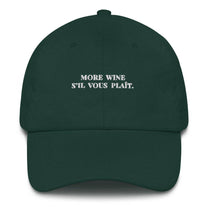 Cappellino in cotone con ricamo “More Wine s’il vous plaît”