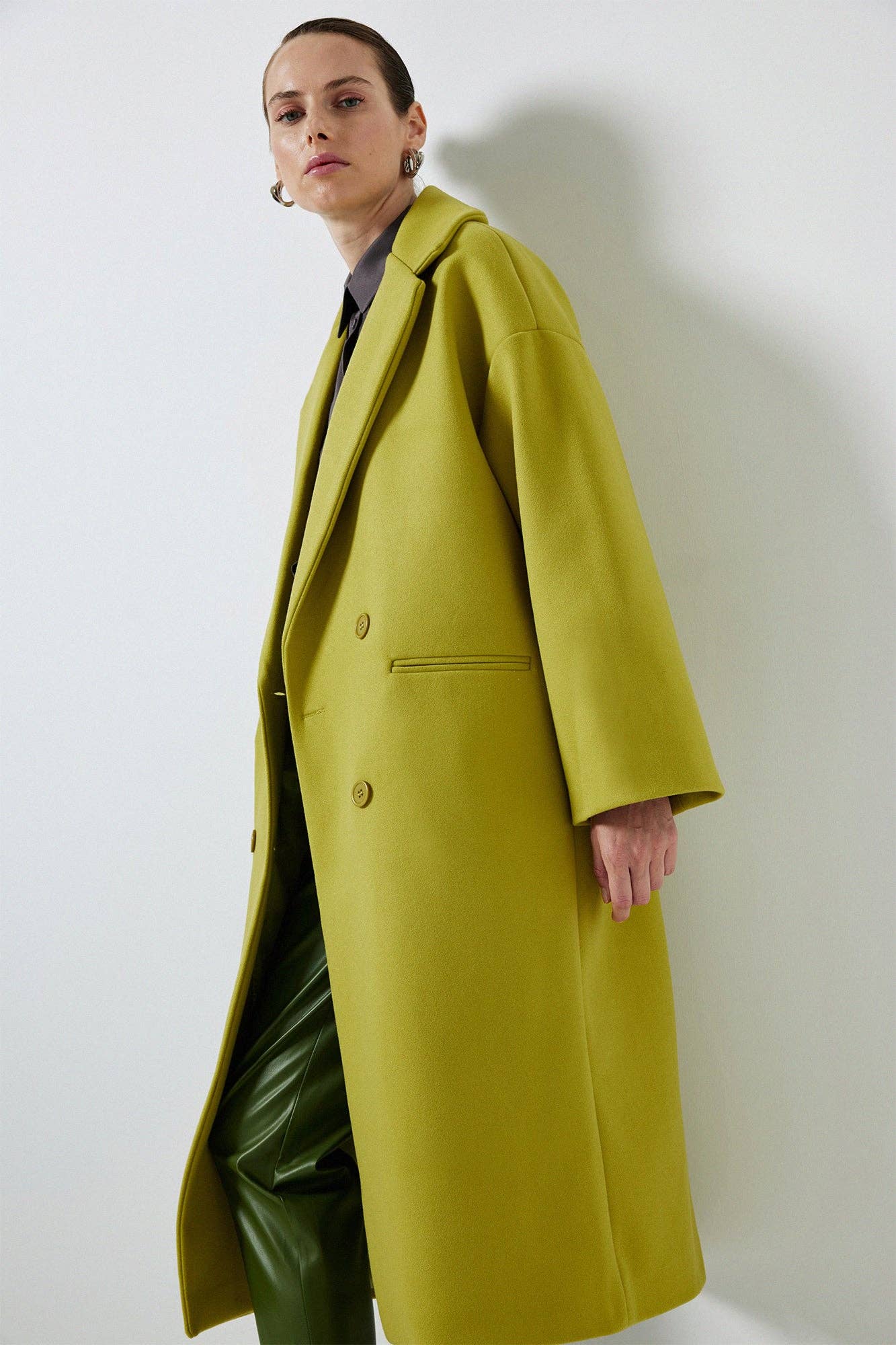 Cappotto oversize verde oliva