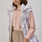 Gilet imbottito con cappuccio e stampa funghi