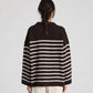Maglione oversize a righe in lana d’agnello Barbera
