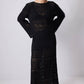 Abito lungo boho in maglia crochet con maniche svasate