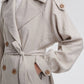 Trench coat con cintura relaxed effetto cupro