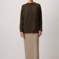 Maglione a costine girocollo marrone