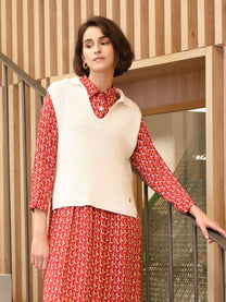 Gilet in maglia con colletto