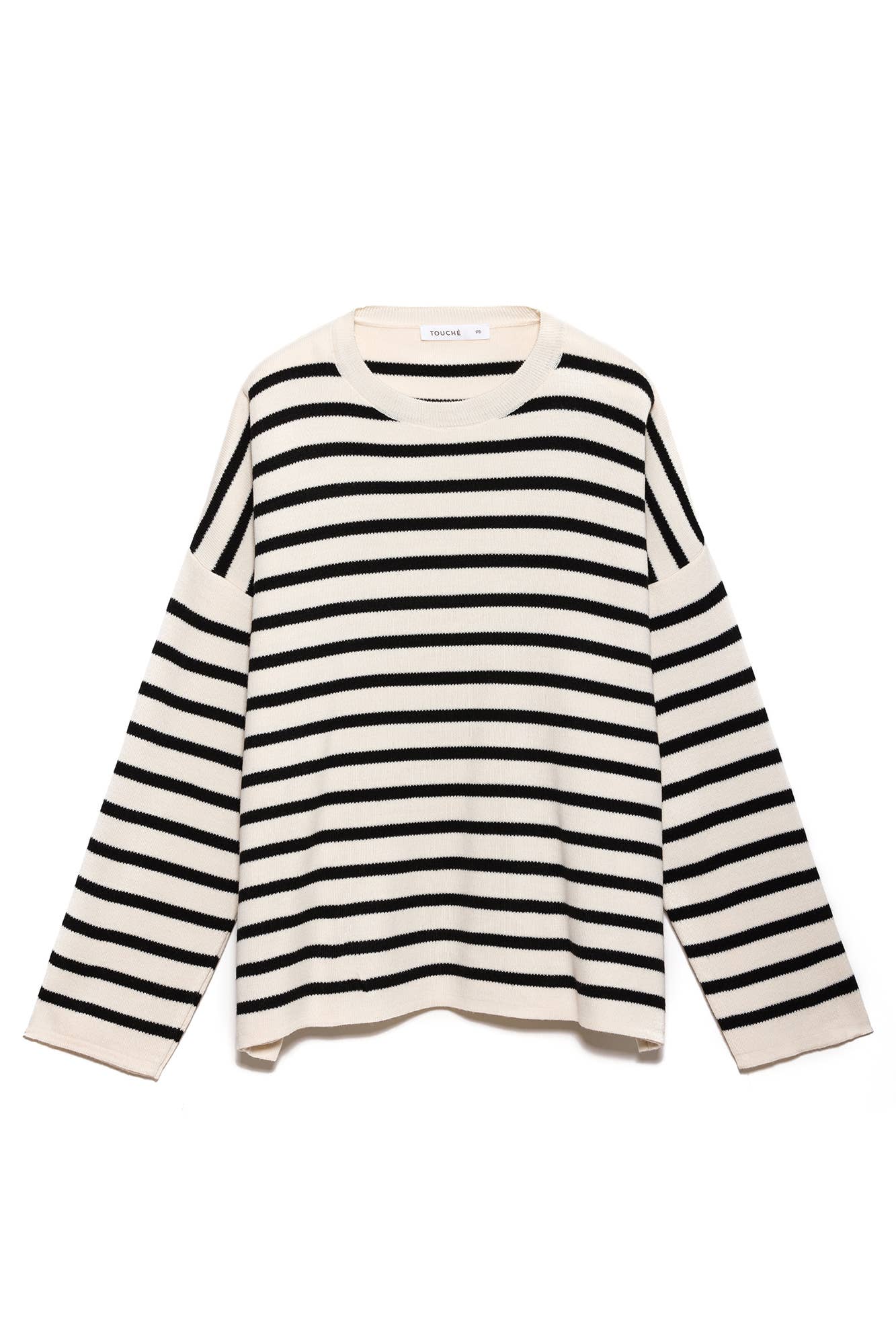Maglione oversize a righe bianche e nere