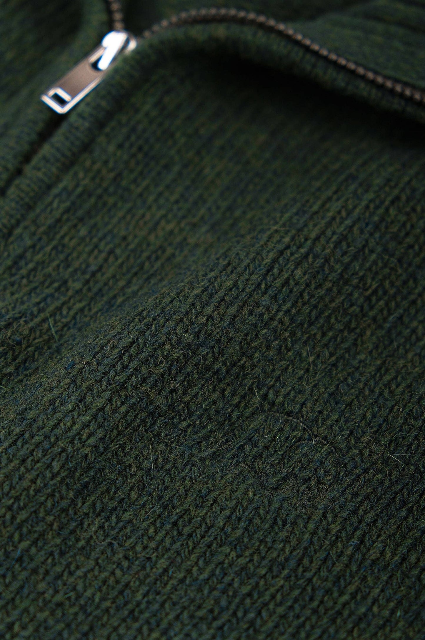 Maglia uomo Bernia con zip a un quarto verde foresta
