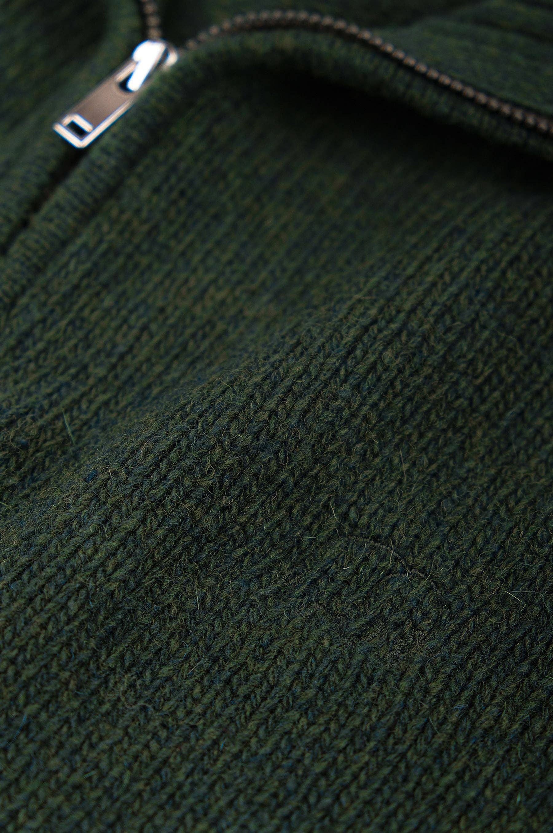 Maglia uomo Bernia con zip a un quarto verde foresta