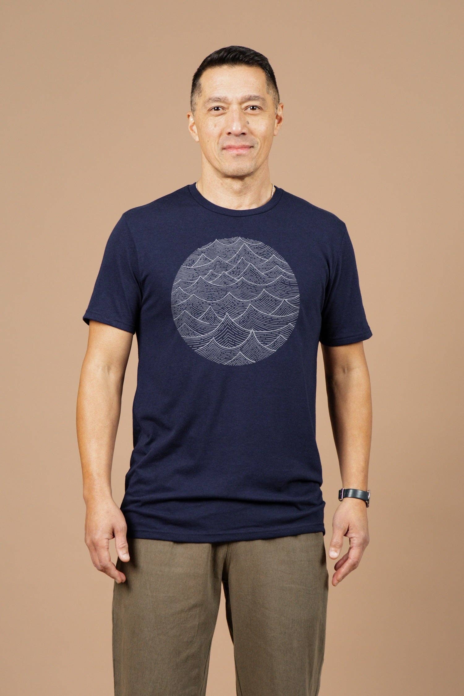 T-shirt uomo Waves blu navy