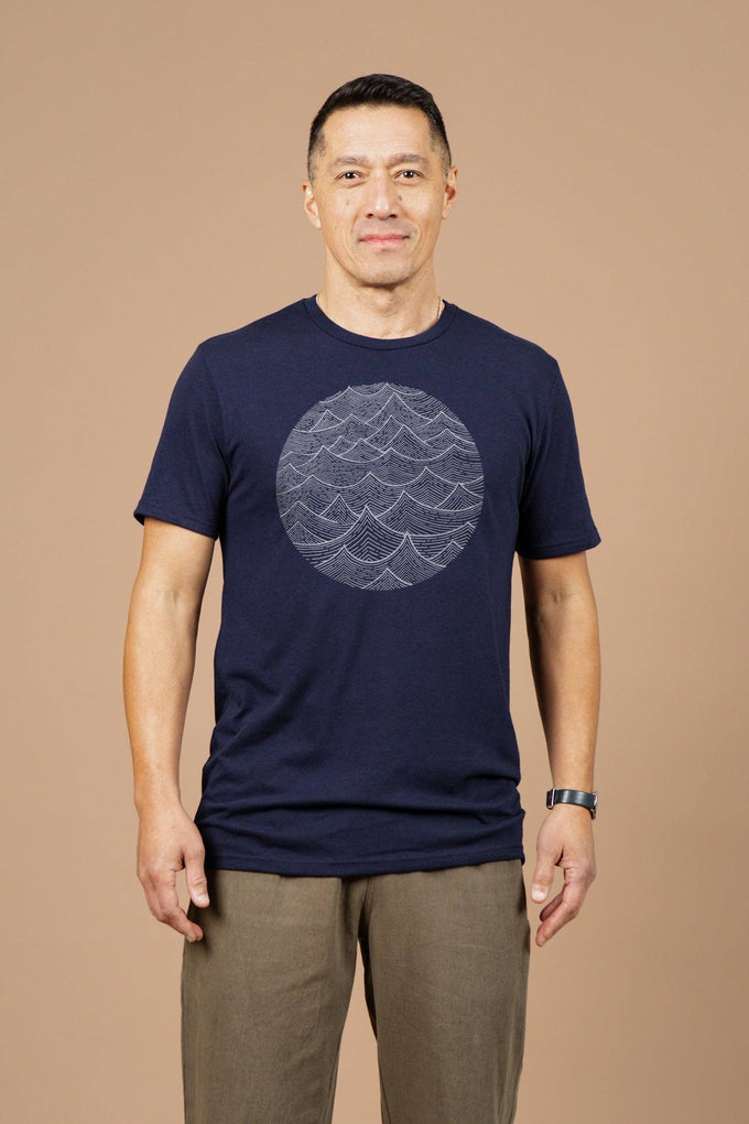 T-shirt uomo Waves blu navy