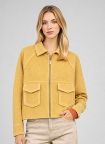 Giacca corta Niba gialla con zip