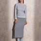 Maglione a maglia girocollo bicolore