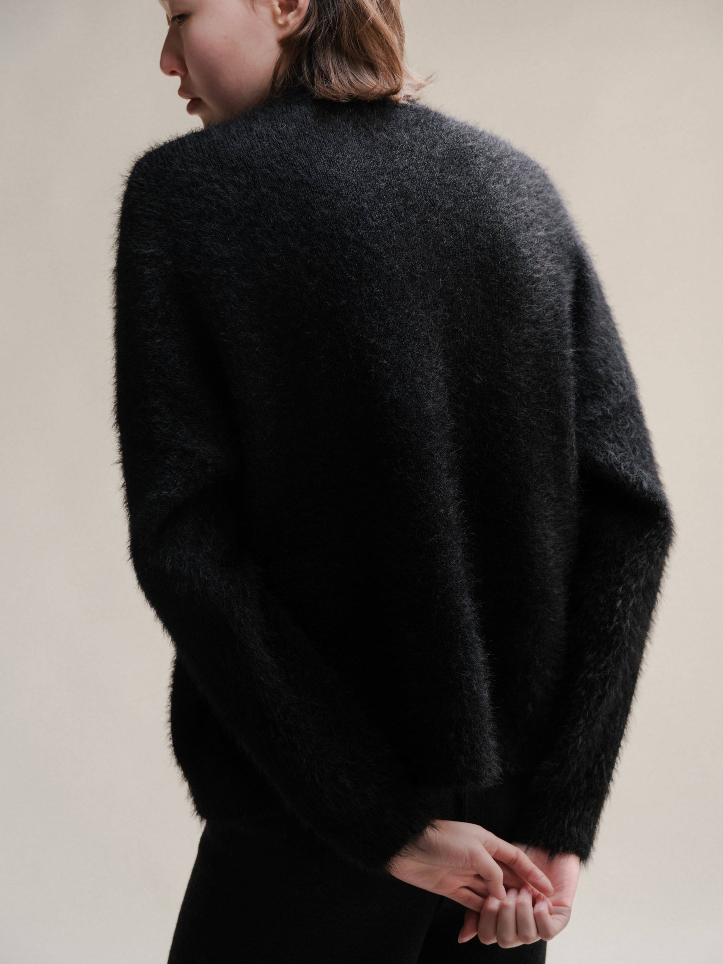 Maglione girocollo in misto baby alpaca