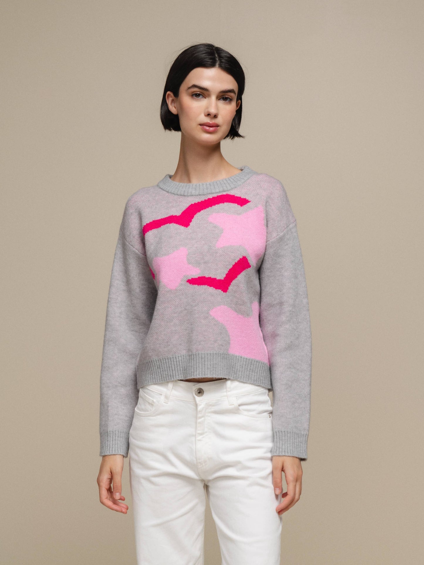 Maglione in maglia con fantasia camouflage