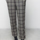 Pantaloni slim Principe di Galles con bottoni laterali