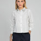 Camicia bianca in cotone con colletto gioiello