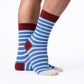 Calzini a righe in cotone pettinato blu