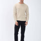 Maglione a trecce in lana beige