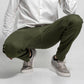 Pantaloni chino elasticizzati verde militare da uomo
