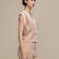 Gilet cardigan in maglia con bordi a contrasto