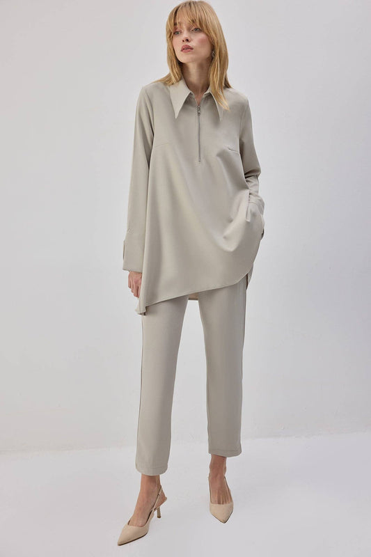 Tunica con zip dal taglio oversize