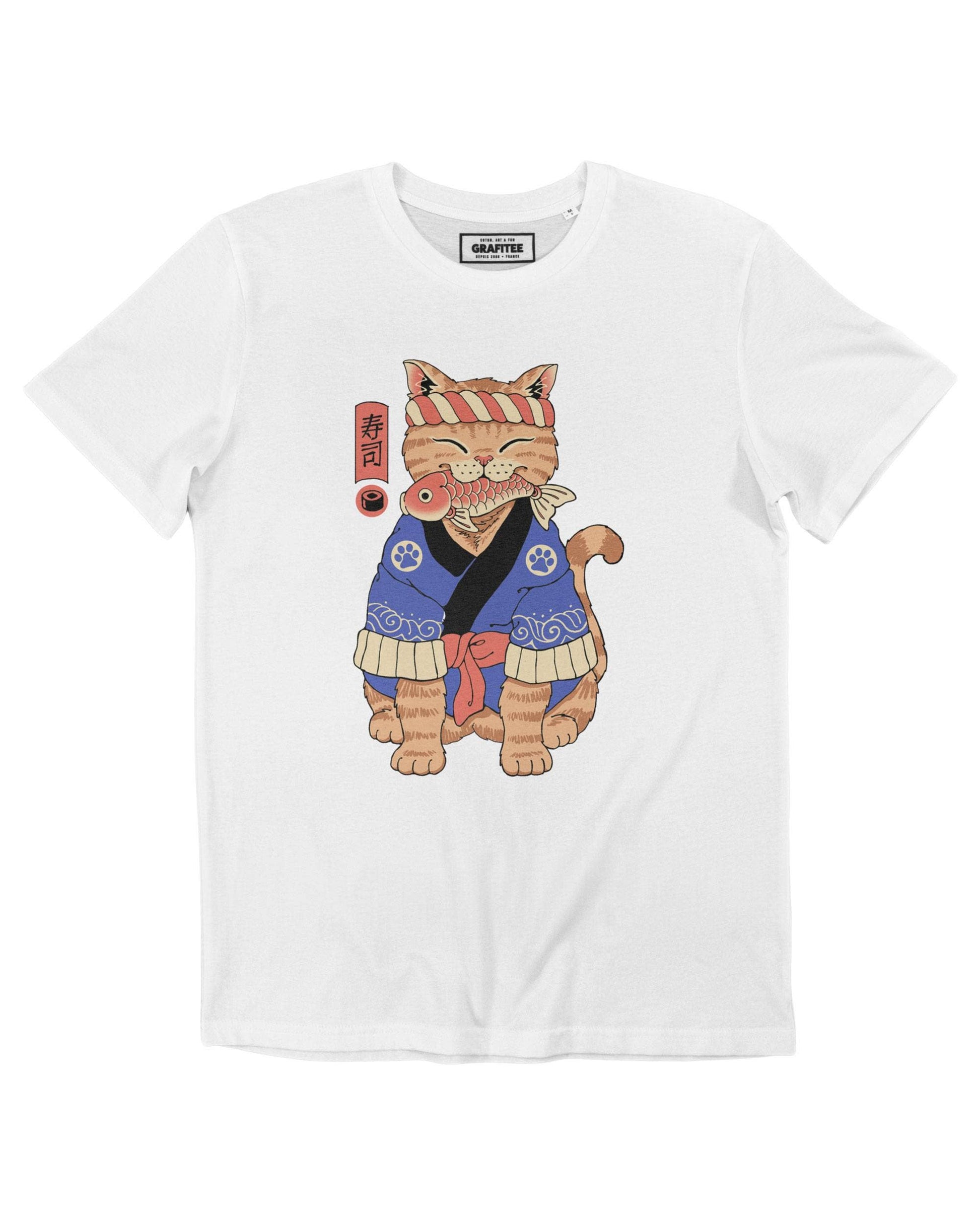T-shirt Sushi Meowster con gatto maestro di sushi