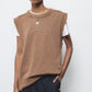 Gilet in maglia rasata con scollo tondo