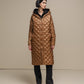 Cappotto trapuntato lungo con cappuccio