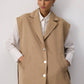 Gilet oversize con spacchi color visone