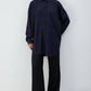 Camicia oversize a quadri blu navy in viscosa