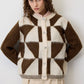 Cardigan in maglia color block