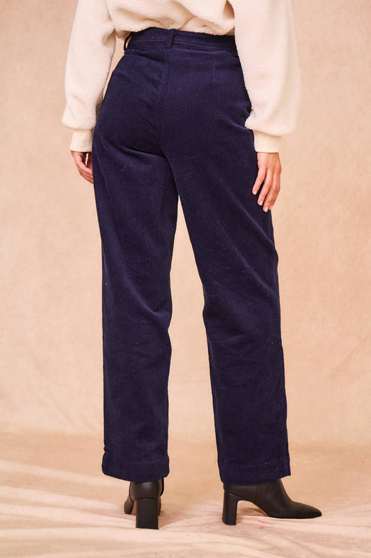 Pantaloni Parme in velluto a coste blu navy