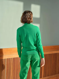 Maglione in maglia con scollo a V e collo polo