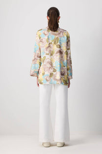 Camicia in raso fantasia floreale