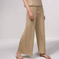 Pantaloni palazzo in lurex con coulisse