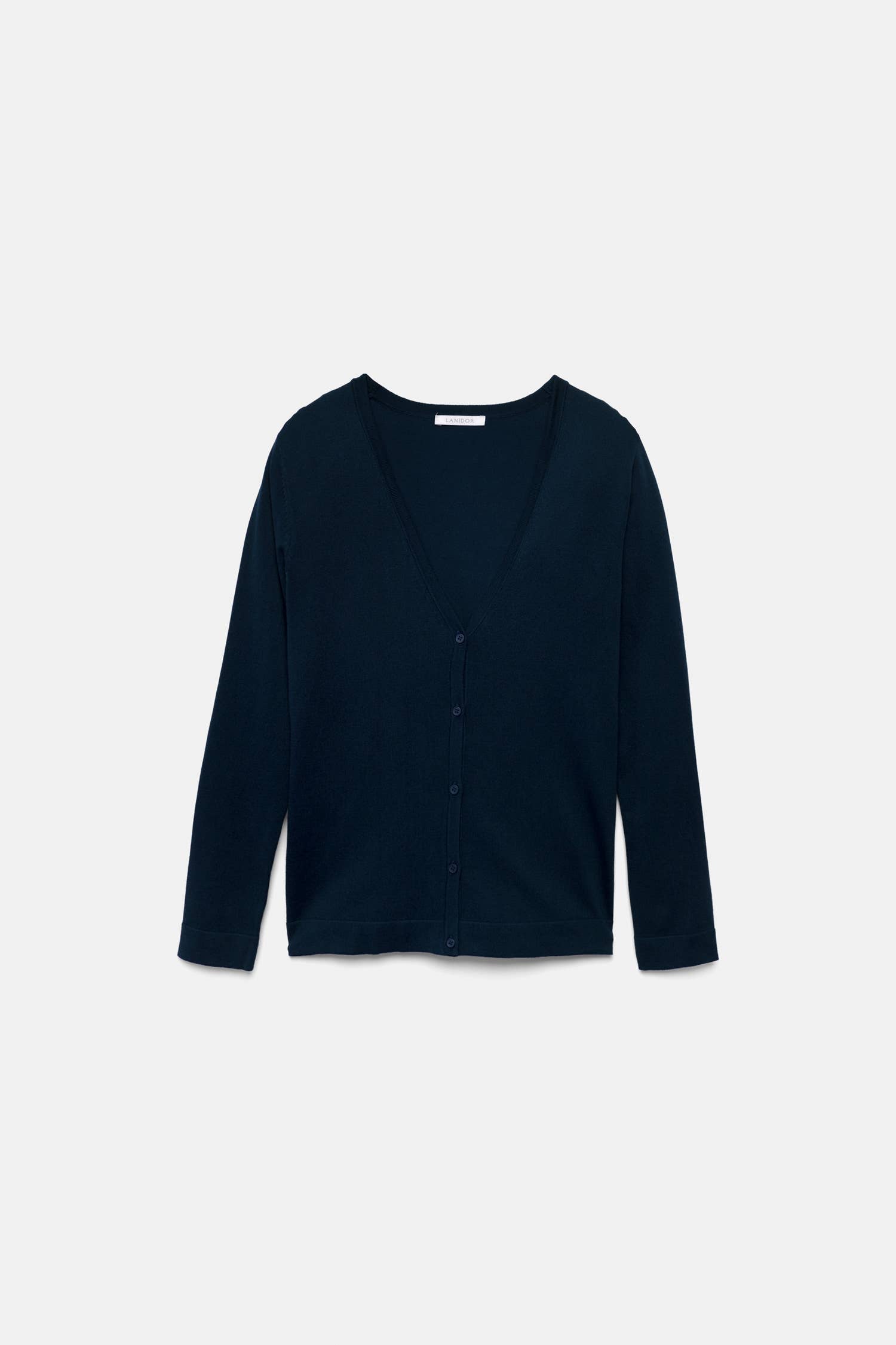 Cardigan in maglia rasata con scollo a V
