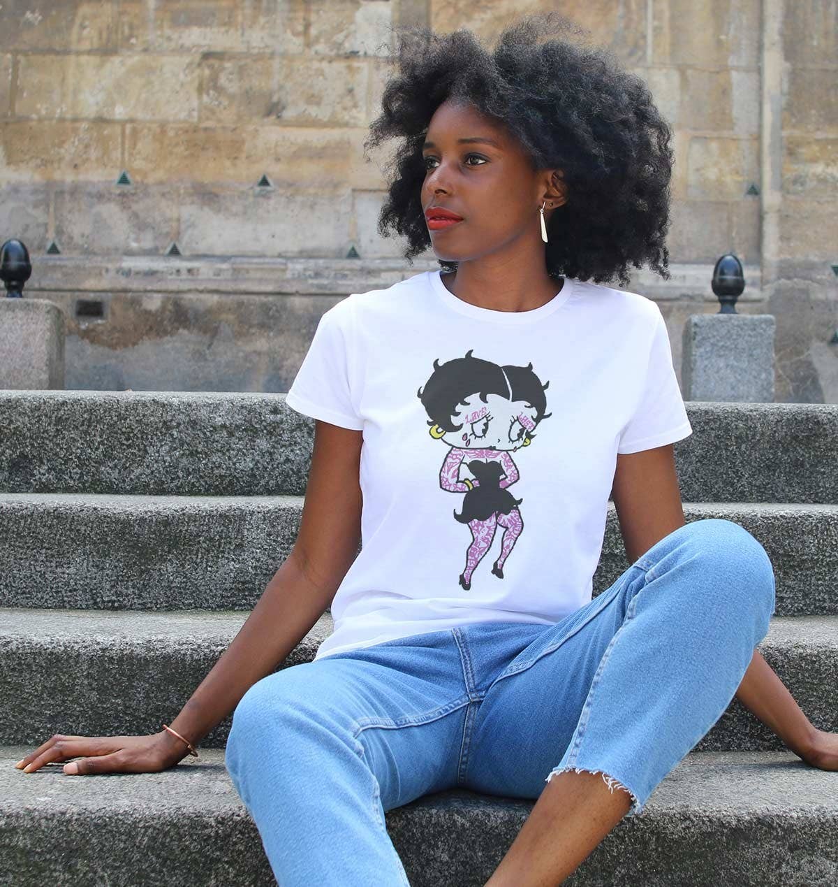 T-shirt Betty Boop Tattoo in Cotone Biologico