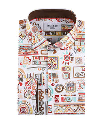 Camicia slim fit elasticizzata con stampa digitale