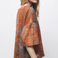 Blusa in tessuto strutturato con maniche a 3/4