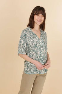 Blusa Clara a maniche corte con stampa zebrata