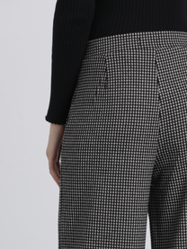 Pantaloni in maglia pied-de-poule a gamba ampia