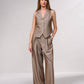 Gilet sartoriale con bottoni gessato marrone