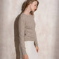 Maglione girocollo a trecce in maglia