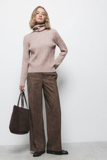 Maglione dolcevita a maglia strutturata