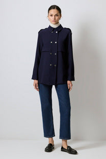 Camicia con spalline e bottoni a pressione in misto cotone