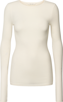Maglia Lise a manica lunga in cotone biologico a costine off white
