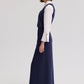 Gilet in cotone testurizzato con bottoni blu navy