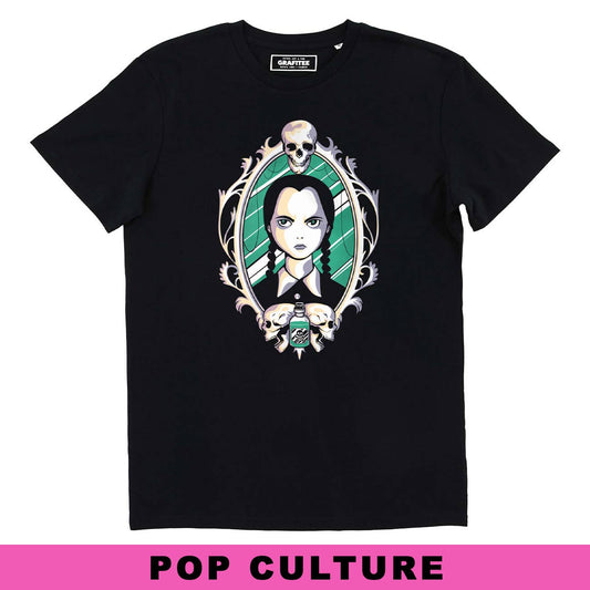 T-shirt Wednesday Addams con grafica Netflix